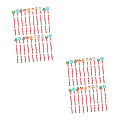 Operitacx 2 Sätze Teiliges Weihnachtsbleistiftset Mit Radiergummi Cartoon Tpr Leichte Schreibwaren Für Zeichnen Schreiben Schulbedarf Und Partygeschenk 20 Stück * 2 von Operitacx