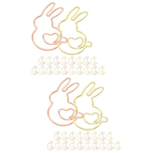 Operitacx 2 Sätze Tierische Büroklammern Im Kaninchen Design Kreative Papierklammern Für Schule Büro Und Bastelbedarf Roségold Gold Vielseitige Clips Für Dokumente Und 20 Stück * 2 von Operitacx