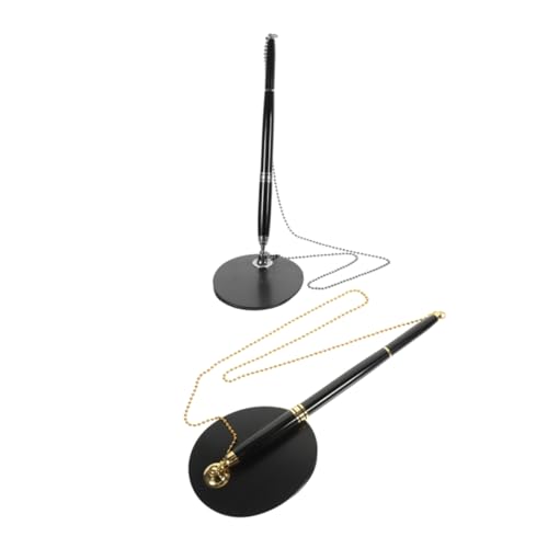 Operitacx 2 Sätze Unterschriftenstift Gelstift Stift-Lanyard Sicherheitsstift schwebender Stift Kugelschreiber mit Kette und Sockel Stifthalter aus Metall Rostfreier Stahl Operitacx 2 Sätze Unterschriftenstift Gelstift Stift-Lanyard Sicherheitsstift schwebender Stift Kugelschreiber mit Kette und Sockel Stifthalter aus Metall Rostfreier Stahl von Operitacx