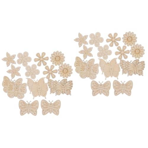 Operitacx 2 Sätze Unvollendete Holzformen Für Diy Bastelprojekte Schmetterlinge Und Blumen Holzscheiben Für Kreative Und Erwachsenenprojekte 18 Stück * 2 Operitacx 2 Sätze Unvollendete Holzformen Für Diy Bastelprojekte Schmetterlinge Und Blumen Holzscheiben Für Kreative Und Erwachsenenprojekte 18 Stück * 2 von Operitacx