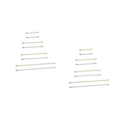 Operitacx 2 Sätze Verlängerungskette Teiliges Für Armbänder Und Fußkettchen Diy Schmuckzubehör Mit Goldenen Und Silbernen Kettenverlängerungen Langlebige Und Glatte Oberfläche 8 Stücke * 2 von Operitacx