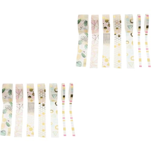 Operitacx 2 Sätze Washi Tape Geometrisches Design Dekoratives Klebeband Für Scrapbooking Und Diy Projekte Pro Rolle Bastelmaterial Für Notizbücher Und 7 Rollen * 2 von Operitacx