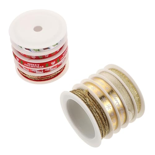 Operitacx 2 Sätze Weihnachts bedrucktes Band Samtband Weihnachten weihnachtsverpackungsband Weihnachtssamtband Stoffband ribbon schienbeinschoner tape dekoratives Band DIY-Bänder Polyester von Operitacx