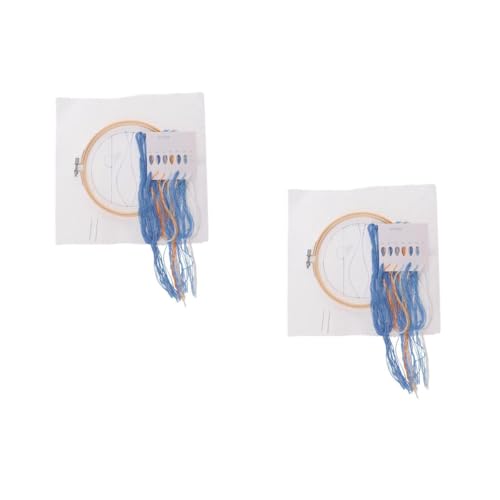 Operitacx 2 Sets Stickset Nähset Stichrahmen Stichset Mit Rahmen Bastelsets Stick Kreuzdekoration Sonnenaufgangsmuster Stickmaterial DIY Sonnenaufgangshandwerk von Operitacx