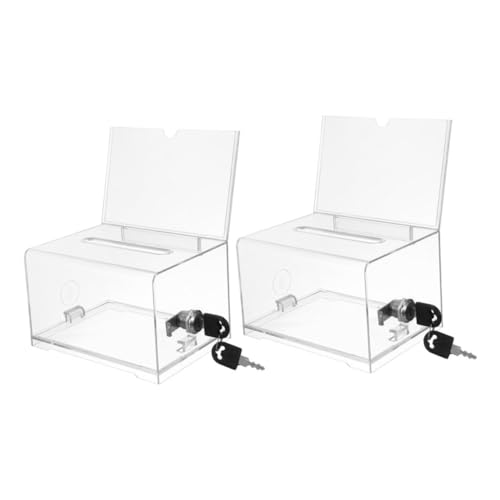 Operitacx 2 Stück Acrylspendenbox mit Schloss Klare Visitenkartenbox aus Acryl Sichere Aufbewahrung für Spenden Geldgeschenke und Abstimmungen Vielseitige Organizerbox für Büro und Operitacx 2 Stück Acrylspendenbox mit Schloss Klare Visitenkartenbox aus Acryl Sichere Aufbewahrung für Spenden Geldgeschenke und Abstimmungen Vielseitige Organizerbox für Büro und von Operitacx