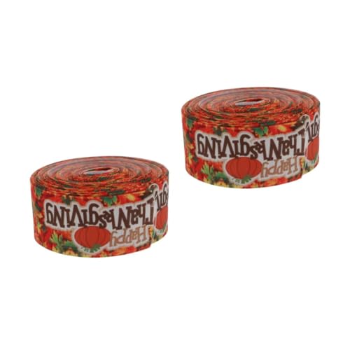 Operitacx 2 Stück Band Thanksgiving Gurtband Halloween Kränze Halloween Kürbis Girlande Halloween Kranz Zubehör Feiertags Bastelkürbisse Thanksgiving Draht Dekorationen Polyester von Operitacx