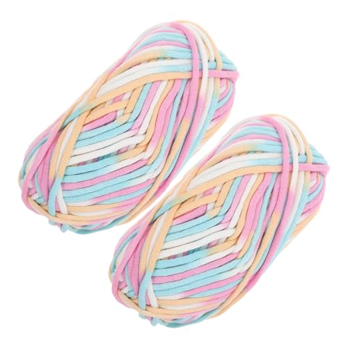 Operitacx 2 Stück Baumwollgarn Bunte Strickgarne für Schals und Pullover für Diy Projekte im Herbst Weiches und Vielseitiges Häkelgarn für Kreative Handarbeiten von Operitacx