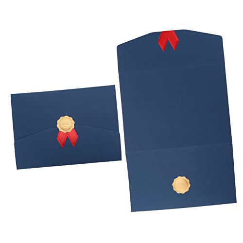 Operitacx 2 Stück Diplom-Cover Diplomordner Creme Goldfolienaufkleber und Siegel erste falten dokumentenmappe mappen briefumschläge Urkundenhülle Dokumentenhüllen aus Papier Papierstau Blue Operitacx 2 Stück Diplom-Cover Diplomordner Creme Goldfolienaufkleber und Siegel erste falten dokumentenmappe mappen briefumschläge Urkundenhülle Dokumentenhüllen aus Papier Papierstau Blue von Operitacx