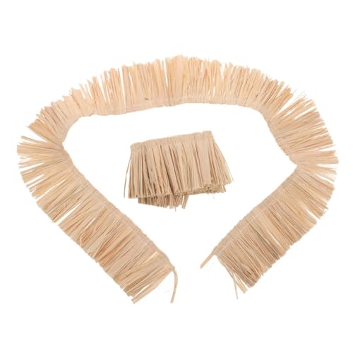 Operitacx 2 Stück Diy Bastel Ribbon für Dekoration Natürliche Raffia Strohfransen für Accessoires und Luau Partys von Operitacx