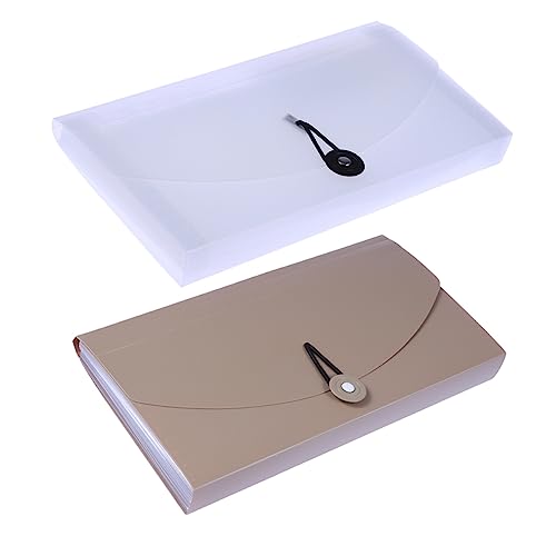 Operitacx 2 Stück Dokumentenmappe mit Elastischem Band Erweiterbare Fächermappe aus PP Material Tragbarer Organizer Transparent und Khaki für Büro und Zuhause Operitacx 2 Stück Dokumentenmappe mit Elastischem Band Erweiterbare Fächermappe aus PP Material Tragbarer Organizer Transparent und Khaki für Büro und Zuhause von Operitacx