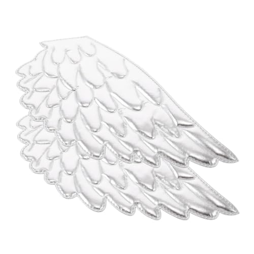 Operitacx 2 Stück Engel Flügel Patches zum Aufnähen und Bügeln Große Silberne Applikationen für Diy Kleidung und Taschen Kreative Dekoration für Accessoires von Operitacx