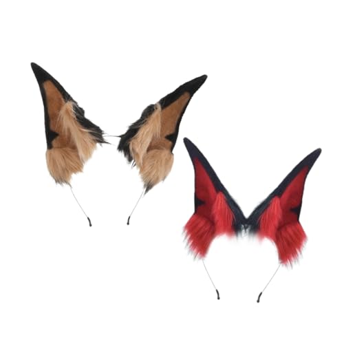 Operitacx 2 Stück Furry Cosplay Kostüm Accessoire für Erwachsene Realistische Hundeohr Haarreifen für Fotografie und Halloween Events Operitacx 2 Stück Furry Cosplay Kostüm Accessoire für Erwachsene Realistische Hundeohr Haarreifen für Fotografie und Halloween Events von Operitacx