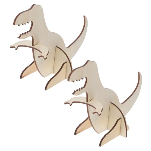 Operitacx 2 Stück Gekritzel-Montagespielzeug bastelzeug für holzspielzeug kinderspielzeuge holzpuzzel Puzzlematte Puzzlekleber Puzzles bauen zusammen 3D-Dinosaurier-Rätsel von Operitacx