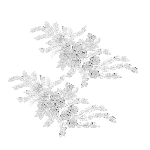 Operitacx 2 Stück Glitzernde Patches für Diy Hochzeitskleider und Brautmode Weiß Verzierungen für Besondere Anlässe Operitacx 2 Stück Glitzernde Patches für Diy Hochzeitskleider und Brautmode Weiß Verzierungen für Besondere Anlässe von Operitacx