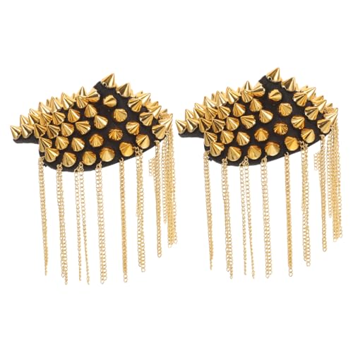 Operitacx 2 Stück Goldene Metall tassel Epauletten mit Nieten Vintage Schulterabzeichen für Kostüm Uniform Dekorative Quasten für Karneval Cosplay Schuluniformen Modische Bühnenaccessoires Operitacx 2 Stück Goldene Metall tassel Epauletten mit Nieten Vintage Schulterabzeichen für Kostüm Uniform Dekorative Quasten für Karneval Cosplay Schuluniformen Modische Bühnenaccessoires von Operitacx