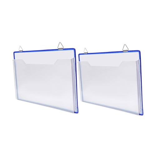 Operitacx 2 Stück Hängende Dokumententasche Wandaktenhalter Hängeregistraturhalter Dateiorganisator Dokumentspeicher Datei-organizer-tasche Aktentasche Wandspeicherbeutel Plastik Blau von Operitacx