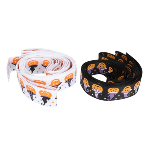 Operitacx 2 Stück Halloween Geschenkband Dekoratives Verpackungsband mit Kürbismuster Leichtes Bastelband für Partydeko und Diy Langlebiges Satinband für Festtagsverpackungen von Operitacx