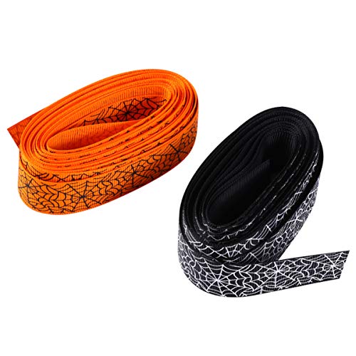 Operitacx 2 Stück Halloween Geschenkband Spinnennetz Ripsband Schwarz und Orange Langlebiges Verpackungsband für Diy Basteln Haaraccessoires und Partydekoration Operitacx 2 Stück Halloween Geschenkband Spinnennetz Ripsband Schwarz und Orange Langlebiges Verpackungsband für Diy Basteln Haaraccessoires und Partydekoration von Operitacx