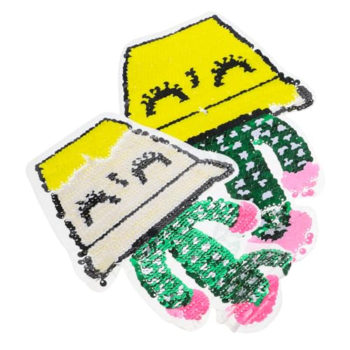 Operitacx 2 Stück Kaktus-stoff Aufkleber Applikation Nähen Kleideraufnäher Applikation Aufbügeln Cartoon-kaktus-patch Flicken Aufbügeln Applikation Aufnähen Craft-patch Green Zufällige Farbe von Operitacx