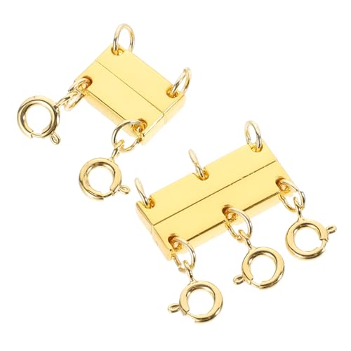 Operitacx 2 Stück Magnetverschluss für Verbindungsstück für Diy Schmuck für Mehrsträngige und Armbänder Goldene Runde Verschlüsse von Operitacx