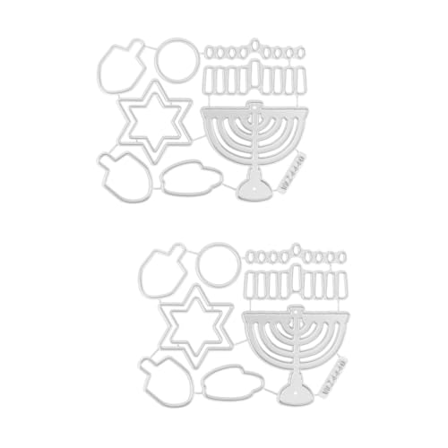 Operitacx 2 Stück Metal Hanukkah Stanzform Hochfestem für Diy Bastelprojekte Wiederverwendbar für Karten Einladungen und Dekorationen von Operitacx