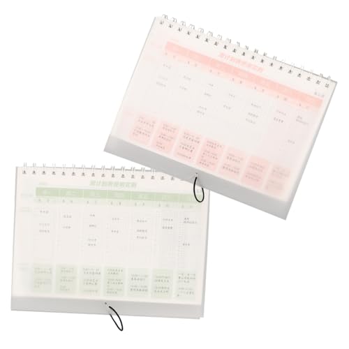 Operitacx 2 Stück Planer Das Jahr Agenda Binder Notizblock Zu Monatsplaner Organizer Spiralblock Kalender Journal Wöchentlicher Schreibtischkalender Wochenkalender Kunststoff von Operitacx