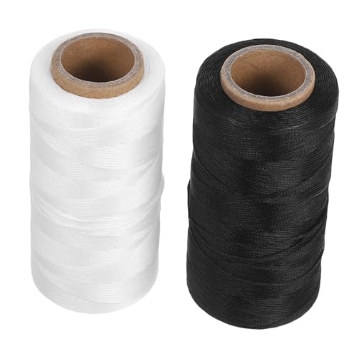 Operitacx 2 Stück Polyester Nähfaden für Leder Schmuckgestaltung Handarbeit und Buchbindung Weiß und Schwarz Operitacx 2 Stück Polyester Nähfaden für Leder Schmuckgestaltung Handarbeit und Buchbindung Weiß und Schwarz von Operitacx