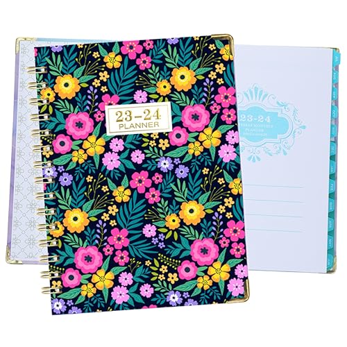 Operitacx 2 Stück Ringbuch Notizbuch Zeitmanagement Organizer für Lehrer Büroangestellte Farbverlauf mit Bunten Blumen Robust und Praktisch von Operitacx