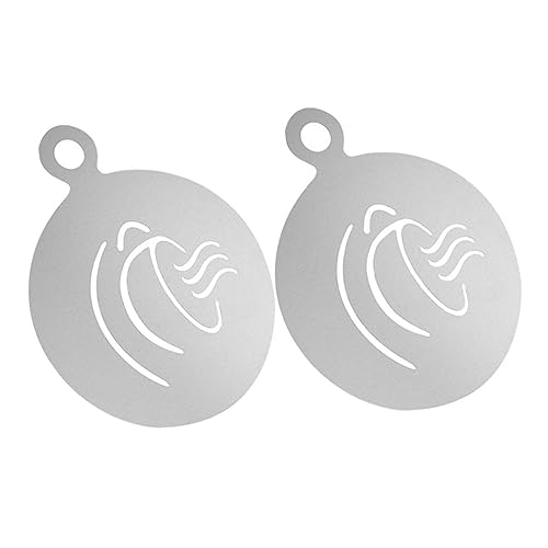 Operitacx 2 Stück Teiliges Latte Art Stencil aus Wiederverwendbar Verschleißfest DIY Kaffee Schablonen für Kreative Latte Dekoration Leicht zu Reinigen für Kaffee und Dessertgestaltung von Operitacx