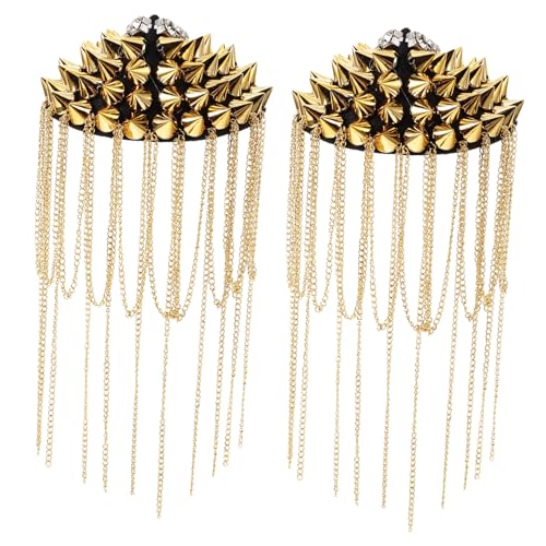 Operitacx 2 Stück Vintage Quaste Schulter Epauletten Teiliges mit Nieten und Ketten Punk Stil Metall Kostüm Dekoration für Damen und Herren Modische Schulterabzeichen mit Tassel für Jacken Operitacx 2 Stück Vintage Quaste Schulter Epauletten Teiliges mit Nieten und Ketten Punk Stil Metall Kostüm Dekoration für Damen und Herren Modische Schulterabzeichen mit Tassel für Jacken von Operitacx