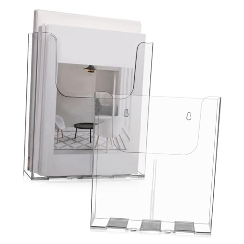 Operitacx 2 Stück Wandmontierter Aktenhalter aus Acryl Vielseitiger Prospekthalter für Dokumente für Messen und Hotels Stabil und Bruchsicher von Operitacx