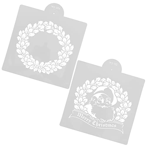 Operitacx 2 Stück Weihnachtsschablonen Teilig Quadratisch Langlebige Diy Malvorlagen für Wand Wiederverwendbare Sprühschablonen Festliche Bastelvorlagen für Erwachsene von Operitacx