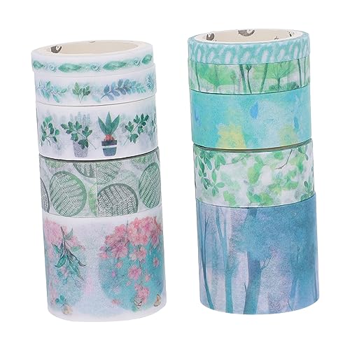 Operitacx 2 Washi-Tape süßes Band Teppich Streifen Klebstoff dekoratives Klebeband für Sammelalbum büromaterial the washi tape Scrapbooking-Dekorationszubehör Abdeckband für DIY Papier Green von Operitacx