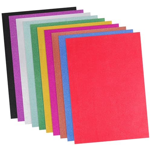 Operitacx 20 Blatt Glitzerndes Selbstklebendes Bastelpapier Bunte Glitter Cardstock Farbiges DIY Handicraft Papier für Karten Scrapbooking Geschenkdekoration Vielseitig Einsetzbar von Operitacx