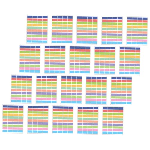 Operitacx 20 Blatt Wasserdichte Wiederverwendbare Beschreibbare Etiketten Aufkleber Bunte Rechteckige Selbstklebende Label Sticker zum Markieren und Organisieren Geeignet für Notizen und von Operitacx