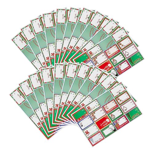 Operitacx 20 Blatt Weihnachtsaufkleber Präsentiert Etiketten für Kartons Weihnachts -Tags Geschenketiketten Nennen Sie Tag -Aufkleber Verpackungsetiketten Aufkleber aus Kupferpapier von Operitacx