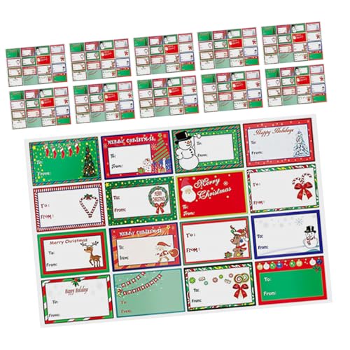 Operitacx 20 Blatt Weihnachtsaufkleber zum Beschriften Selbstklebende Leere Diy Etiketten Wiederablösbar ohne Rückstände Bunte Weihnachtsname Tags für Geschenke Partydekoration und Operitacx 20 Blatt Weihnachtsaufkleber zum Beschriften Selbstklebende Leere Diy Etiketten Wiederablösbar ohne Rückstände Bunte Weihnachtsname Tags für Geschenke Partydekoration und von Operitacx