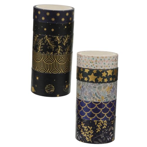 Operitacx 20 Rollen Vintage Washi Tape mit Goldfolie Vielseitige DIY Scrapbook Klebebänder für Kreative Handarbeit Wiederverwendbar Selbstklebend für Geschenkverpackung und Journaling von Operitacx