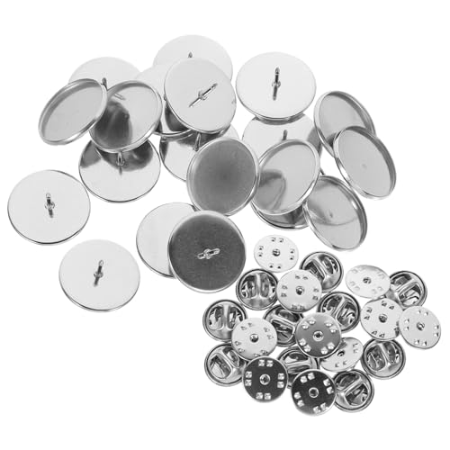 Operitacx 20 Sätze Edelstahl Broschen Rohlinge mit Schmetterlingsverschluss Innendurchmesser DIY Anstecknadeln Basteln Zubehör Langlebige Blanko Badge Bezel Tray für Individuelle Pins und Operitacx 20 Sätze Edelstahl Broschen Rohlinge mit Schmetterlingsverschluss Innendurchmesser DIY Anstecknadeln Basteln Zubehör Langlebige Blanko Badge Bezel Tray für Individuelle Pins und von Operitacx