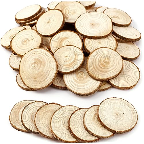 Operitacx 20 Stück Baumrinde Holzscheiben naturholzscheiben Naturbelassene Holzscheiben Handgemachte DIY Holzscheiben Unbehandelte Holzscheiben für DIY runde Holzscheiben Protokoll von Operitacx