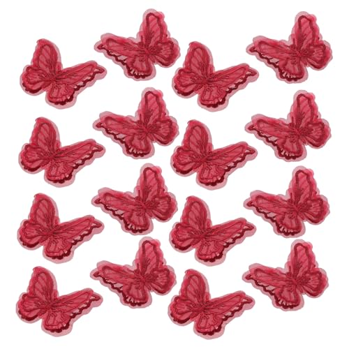 Operitacx 20 Stück Bestickte Ornamente für Diy Kleidung Hochzeitskleider Bastelprojekte und Haaraccessoires Elegantes Design Bordeauxrot von Operitacx
