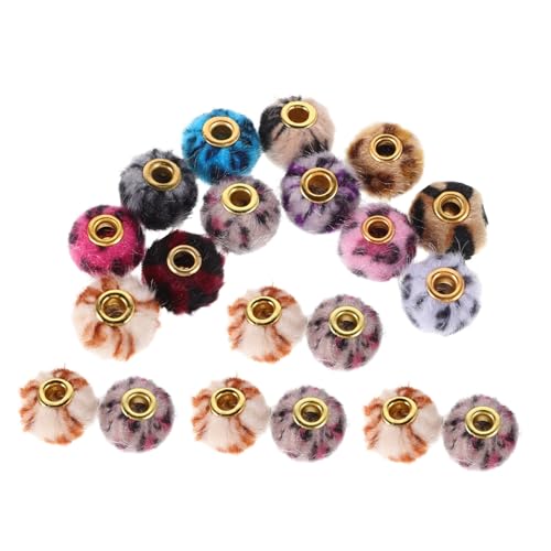 Operitacx 20 Stück Bunte Leopardenmuster Plüschperlen Große Loch Abstandsperlen Rund für DIY Schmuckherstellung Armbänder Schlüsselanhänger Handyketten Zubehör Operitacx 20 Stück Bunte Leopardenmuster Plüschperlen Große Loch Abstandsperlen Rund für DIY Schmuckherstellung Armbänder Schlüsselanhänger Handyketten Zubehör von Operitacx