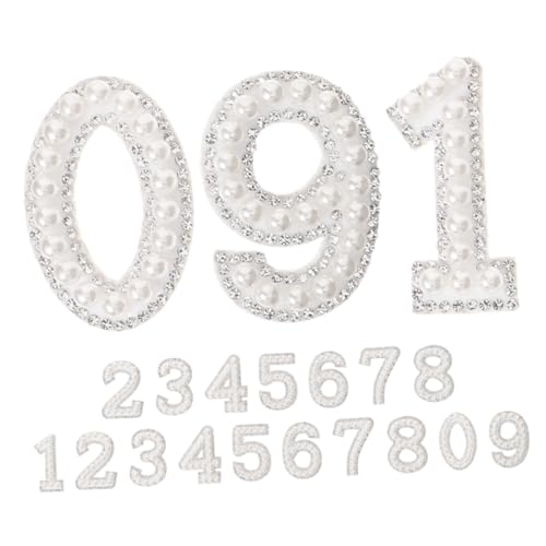 Operitacx 20 Stück Diy Strass Perlen Aufbügler Nummernpatches für Kleidung Schuhe Taschen und Accessoires Einfaches Aufbügeln für Designs von Operitacx