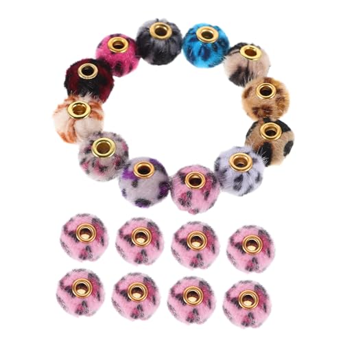 Operitacx 20 Stück Große Lochperlen Bunte Leopardenmuster Plüschperlen Rund Weiche Abstandsperlen für DIY Schmuck Armbänder Handyketten Schlüsselanhänger Zubehör Operitacx 20 Stück Große Lochperlen Bunte Leopardenmuster Plüschperlen Rund Weiche Abstandsperlen für DIY Schmuck Armbänder Handyketten Schlüsselanhänger Zubehör von Operitacx