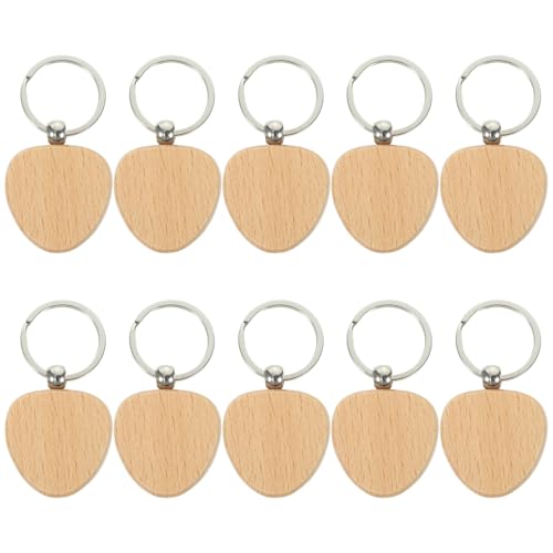 Operitacx 20 Stück Holz Schlüsselanhänger Blanko für Diy Beschriftung Kreative Schlüsselanhänger Hochwertigem Holz für Bastelprojekte und Dekoration von Operitacx