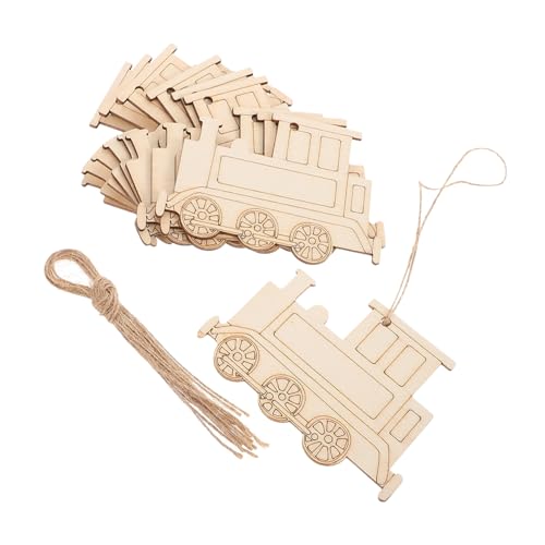 Operitacx 20 Stück Holzpendel Zugform DIY Hängende Ornamente für Tür und Wanddekoration Party Langlebig und Wiederverwendbar für Kreative Bastelprojekte von Operitacx