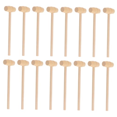Operitacx 20 Stück Mini Holzhammer Unlackierte Mallets für DIY Malen Basteln Pädagogisches Holzspielzeug für Sicher Langlebig Fördert Koordination Geschicklichkeit von Operitacx