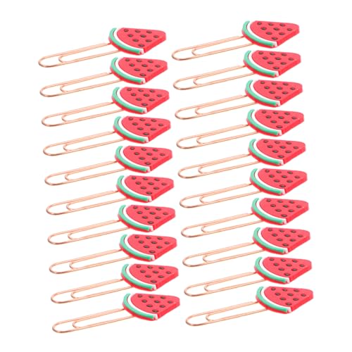 Operitacx 20 Stück Niedliche Büroklammern Multifunktionale Lesezeichen und Papierclips Wassermelonendesign für Schule und Büro zur Organisation von Dokumenten und Notizen Operitacx 20 Stück Niedliche Büroklammern Multifunktionale Lesezeichen und Papierclips Wassermelonendesign für Schule und Büro zur Organisation von Dokumenten und Notizen von Operitacx