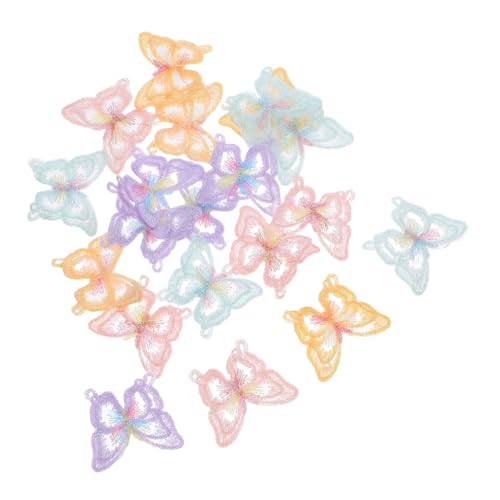 Operitacx 20 Stück Teiliges Doppel-lagen Schmetterling Applikationen mit Organza Stickerei Langlebige Bunte Patches zum Aufnähen Vielseitige Stoffverzierung für Hochzeitskleider Kleidung von Operitacx