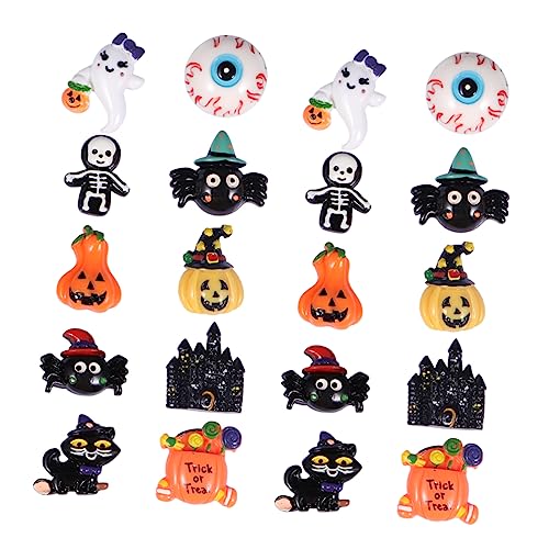 Operitacx 20 Stück Teiliges Halloween DIY Schmuck aus Leichtem Resin mit Cartoon Kürbis Geist und Schädel Anhängern Bunte Handgefertigte Accessoires für Haarclips Handyhüllen und Halloween Operitacx 20 Stück Teiliges Halloween DIY Schmuck aus Leichtem Resin mit Cartoon Kürbis Geist und Schädel Anhängern Bunte Handgefertigte Accessoires für Haarclips Handyhüllen und Halloween von Operitacx